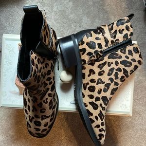 Cole Haan Size 9B leopard water resistant boots